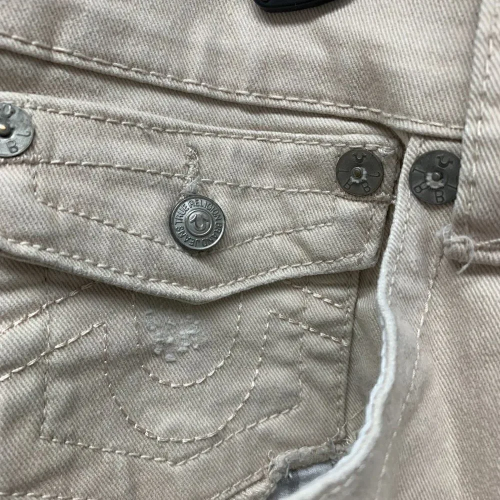 True Religion Geno Relaxed Slim Cream Pants 38 Waist 40 Length 33